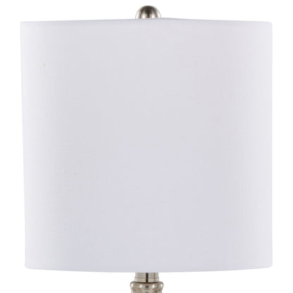 Belle - Contemporary Lamp (Set of 2) - Clear Sapphire Blue / Nickel / White