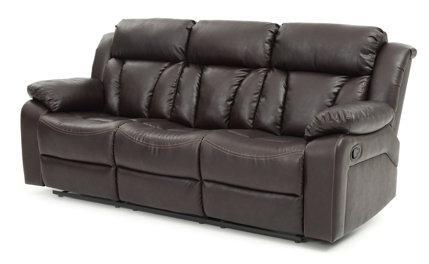 Comfortable Reclining Sofa - Dark Brown