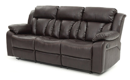 Comfortable Reclining Sofa - Dark Brown