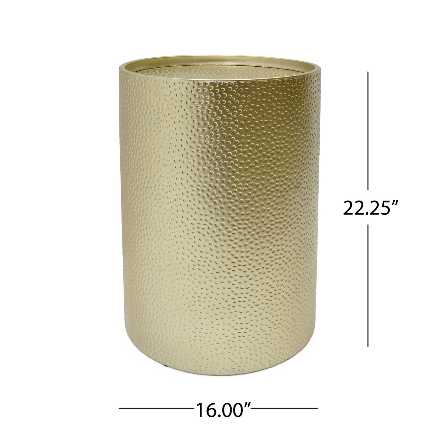 Side Table With Cylindrical Shape And Convenient Table Lip (Set of 2) - Gold