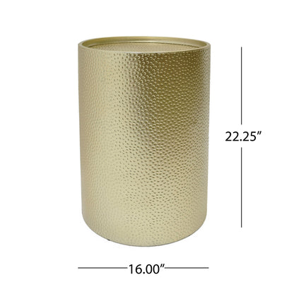 Side Table With Cylindrical Shape And Convenient Table Lip (Set of 2) - Gold