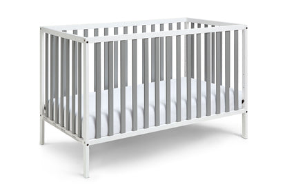 Deux - Remi 3 In 1 Convertible Island Crib - White / Gray