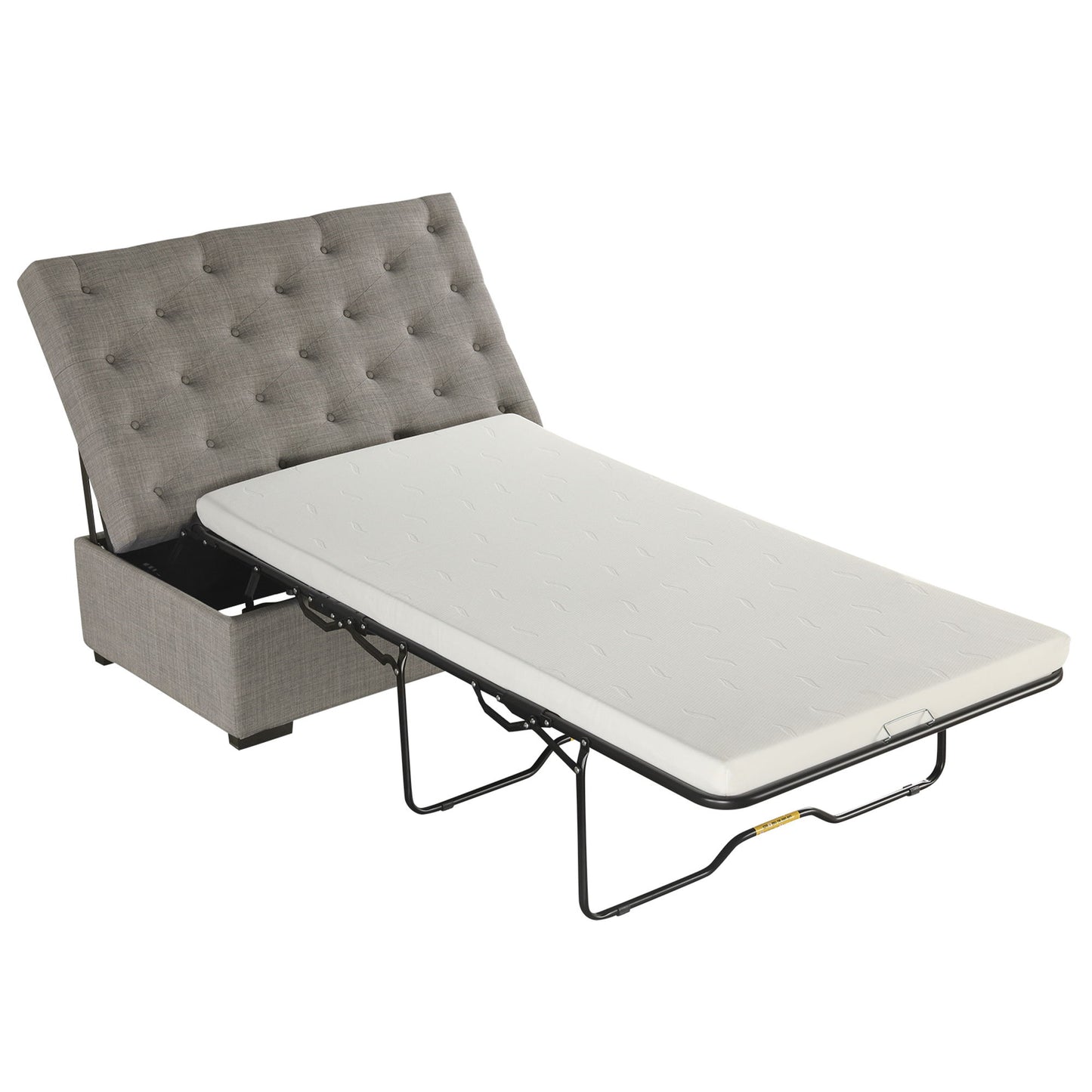 Convertible Ottoman Sleeper With Memory Mattress - Gray - Gray