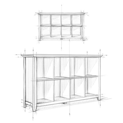 Acadian - 8 Cube Storage Sofa Table - Black
