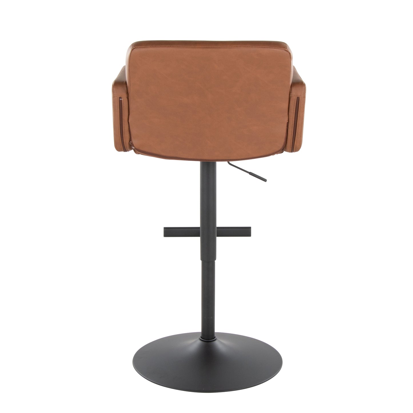Stout - Contemporary Adjustable Barstool With Swivel - Black / Camel