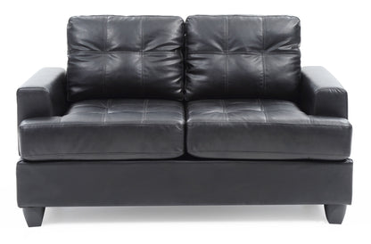 Stylish Transitional Loveseat For Two - Black