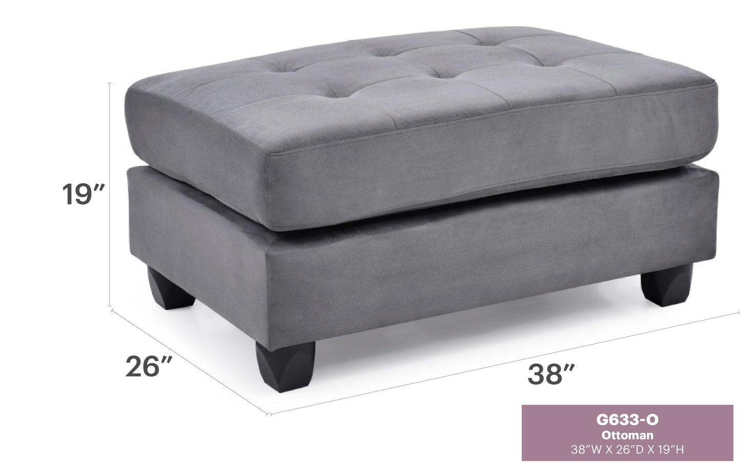 Stylish Contemporary Ottoman For Every Space - Gray
