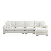 Modern Oversized Sectional Sofa, L-Shaped Luxury Couch Set With 2 Free Pillows, 5 Seat Chenille Indoor Furniture With Chaise - White