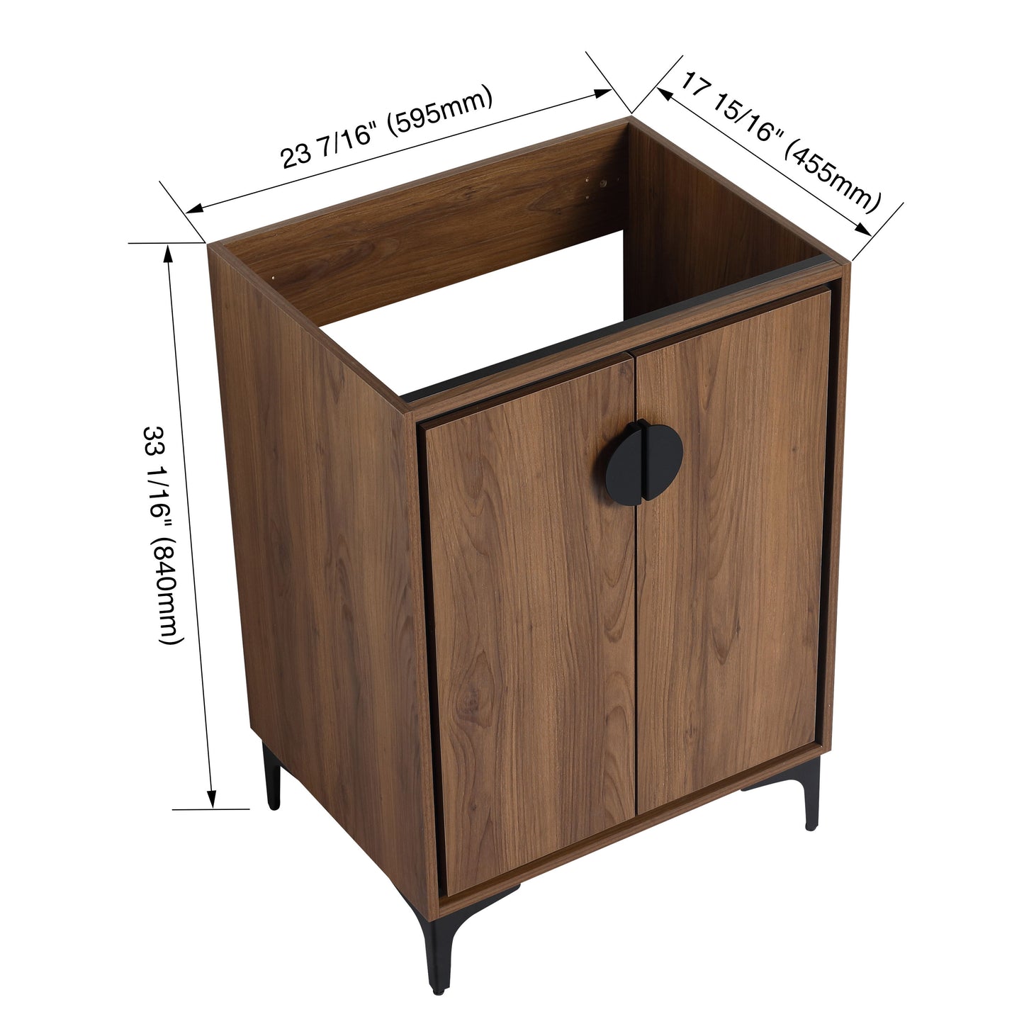 Modern Bathroom Vanity Storage Cabinet With Soft Closing Doors And Construction - Brown