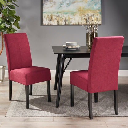 Pertica - Dining Chair Upholstered Armless Chairs (Set of 2) - Red