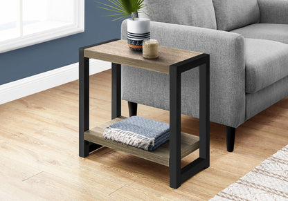 Accent Side Table, Narrow, Small, 2 Tier, Versatile Placement - Taupe
