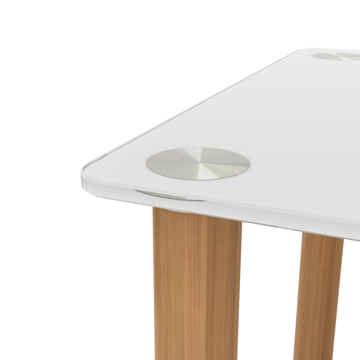 Side Table, 2 Tier Space End Table, Modern Night Stand, Sofa Table, Side Table With Storage Shelve - White / Oak
