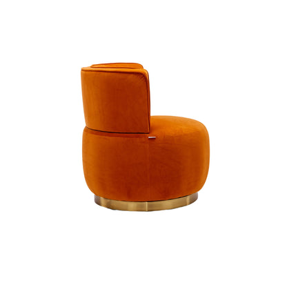 360 Degree Swivel Cuddle Barrel Accent Sofa Chair, Fluffy Round Armchair - Orange