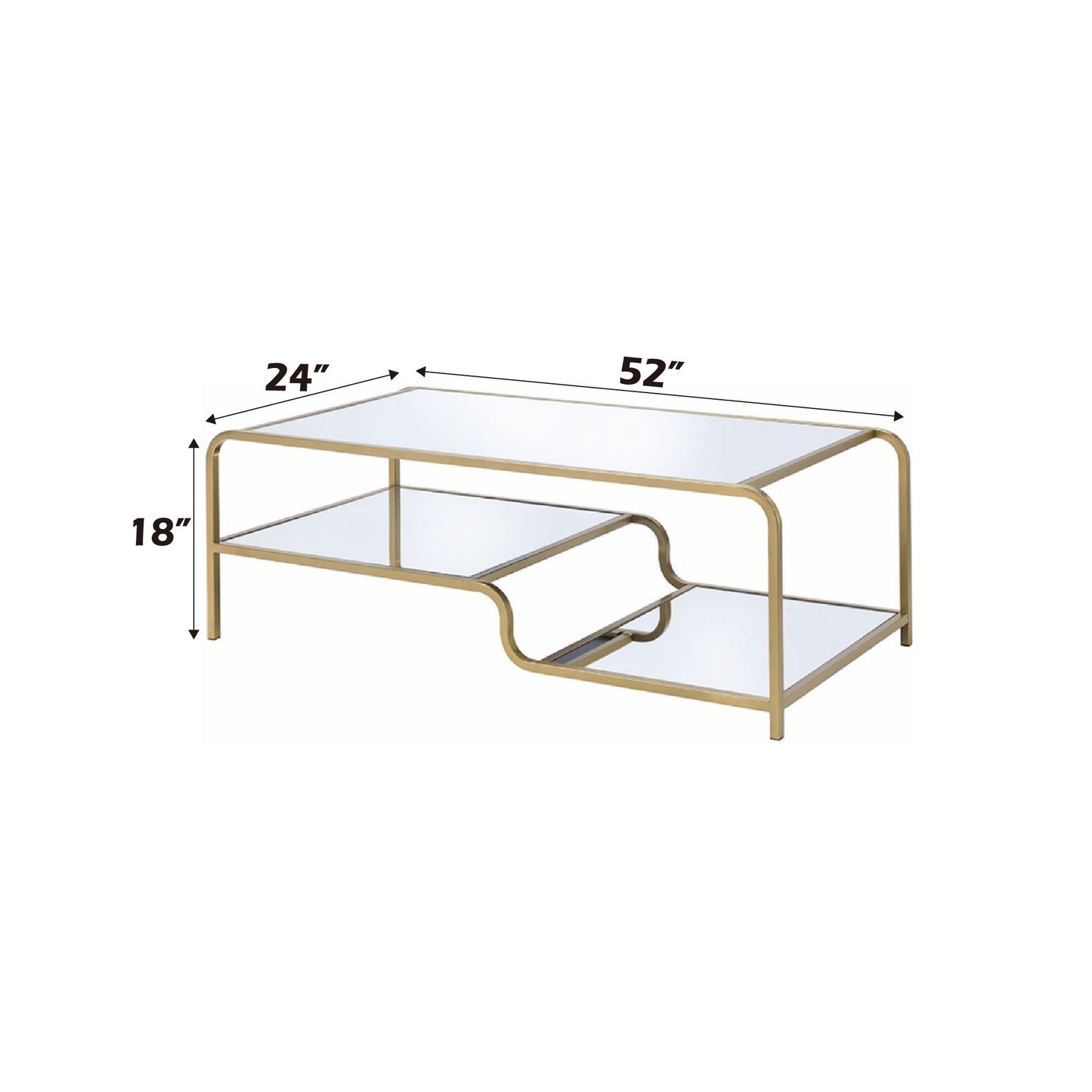 Astrid - Mirrored Coffee Table - Gold