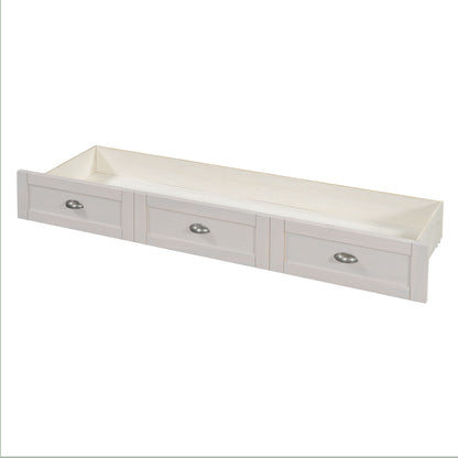 Queen Size Murphy Bed With Large Drawers - Brushed White