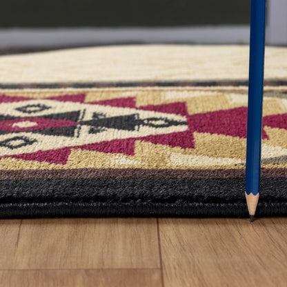Tribes - 7'10" X 10'3" Polypropylene, Southwest Area Rug - Cream