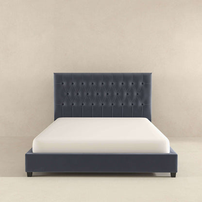 Donald - Queen Mid Century Modern Platform Bed - Gray