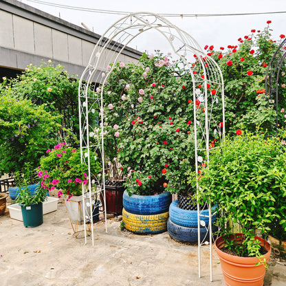 Metal Garden Arch Assemble Freely With 8 Styles Garden Arbor Trellis Climbing Plants Support Rose Arch Outdoor Arch Wedding Arch Party Events Archway - Cream White