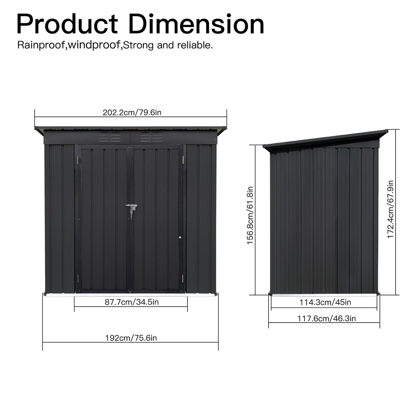 4Ftx6Ft Garden Sheds Outdoor Storage Sheds - Black