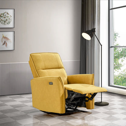 Asheville - Suede Recliner Chair - Dark Yellow