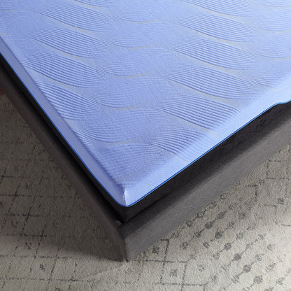 Refresh - 12" Queen Size Hybrid Cooling Gelcare Memory Foam And Coil Mattress - Blue