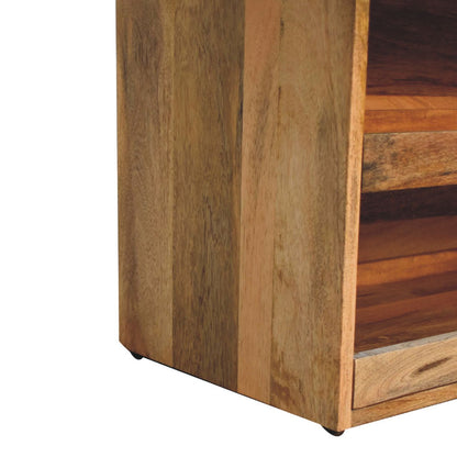 Buffalo - Hide Pull Out Shoe Storage Bench - Oak