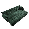 Elegant Textured 3 Seater Sofa Set With 3 Ottomans And Pillows Frame - Green