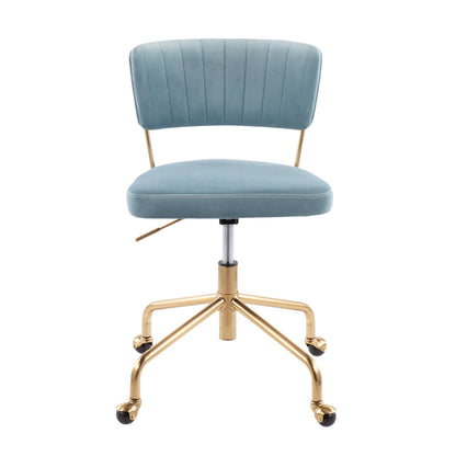 Tania - Contemporary Task Chair - Gold / Light Blue