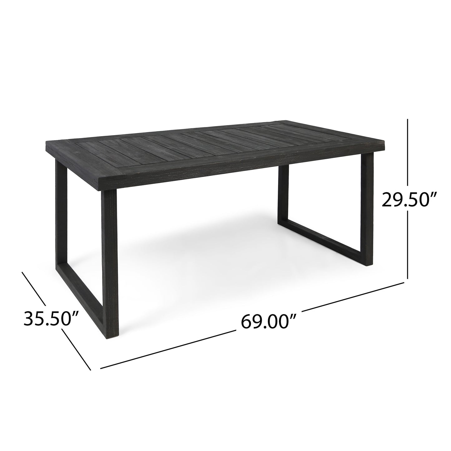 Outdoor Dining Table - Sandblast Dark Gray