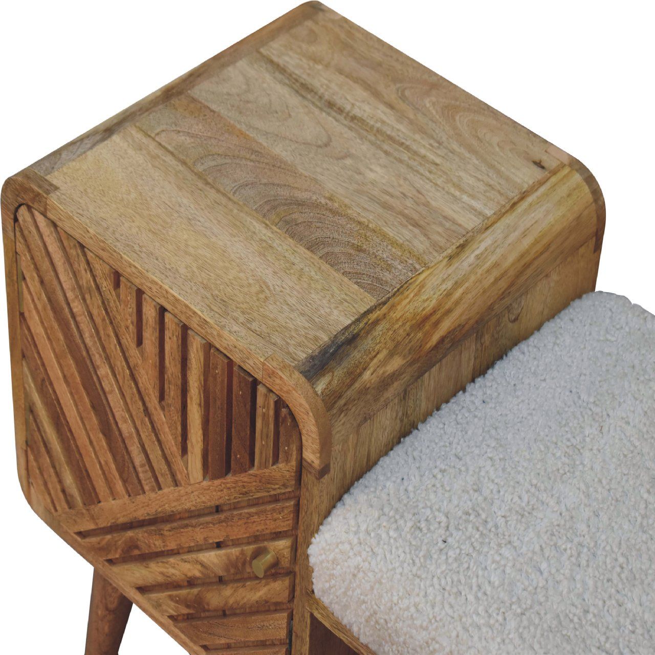 Boucle Carved Telephone Table - Oak