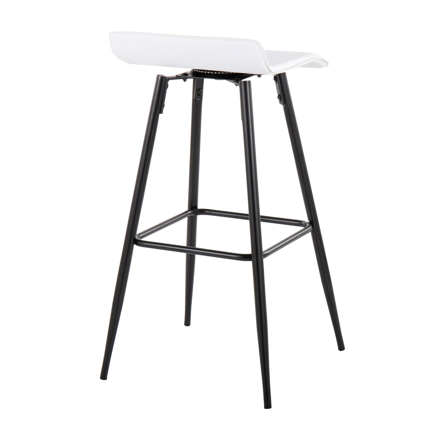 Ale - Contemporary Fixed Height Bar Stool (Set of 2) - White / Black