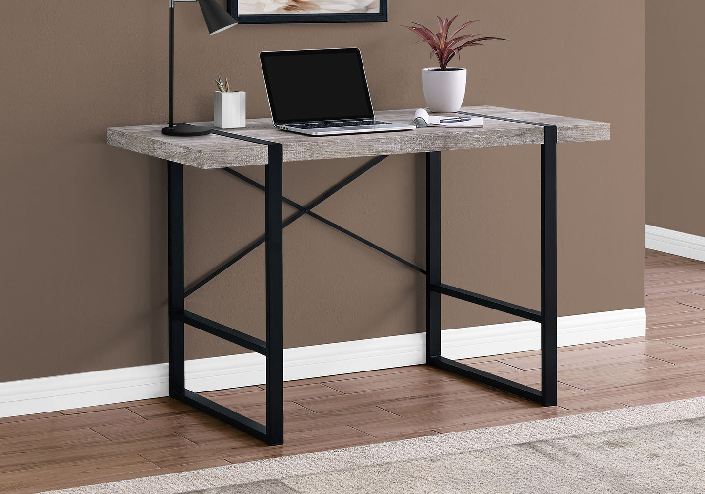 Computer Desk For Home Office, Laptop, Contemporary Versatile Placement - Taupe