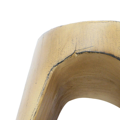Mgo Hollow Side Table With Wood - Like Texture - Natural