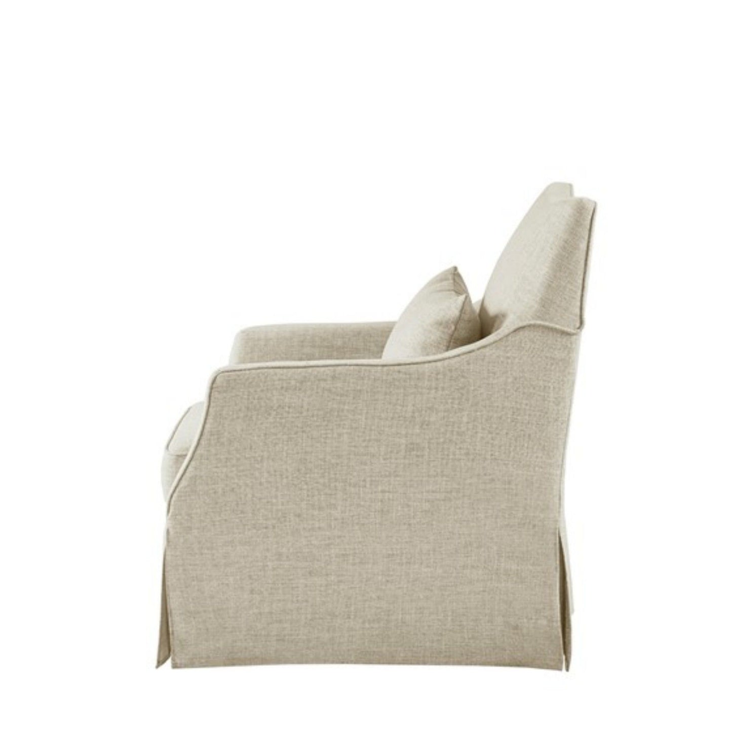 Modern Design London Skirted Swivel Chair Traditional Aesthetic Polyester - Beige