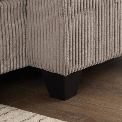 Convertible Chaise Lounge Loveseat Sofa Bed With USB Ports, Cup Holders, Phone Holder, Storage - Brown