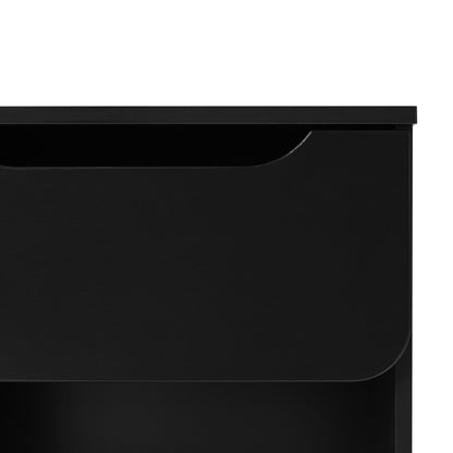 Modern Minimalist 1 Drawer Nightstand With Cubby - Black