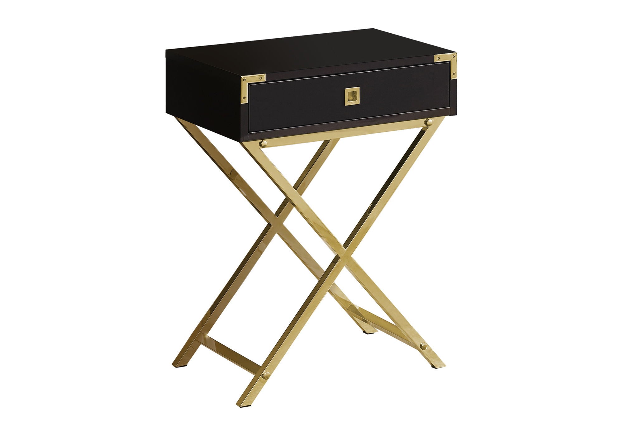 Accent Side Table, Storage Drawer, Contemporary - Espresso