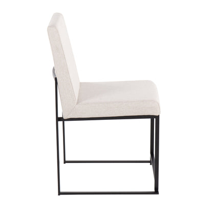 Fuji - Contemporary High Back Dining Chair (Set of 2) - Black / Beige