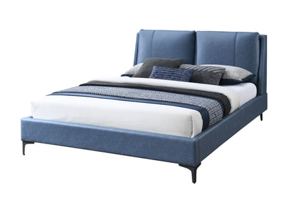 Upholstered Queen Bed - Blue