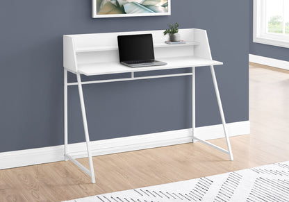 Computer Desk For Home Office, Laptop, Storage Shelves, Contemporary Convenient Design - White