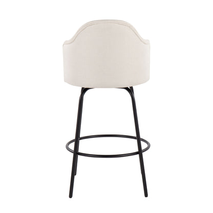 Ahoy - Contemporary Fixed Height Counter Stool (Set of 2) - Black / Cream