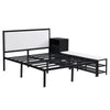 Full Size Platform Bed With 2 Tier Storage Shelves, Storage Cabinet - Black