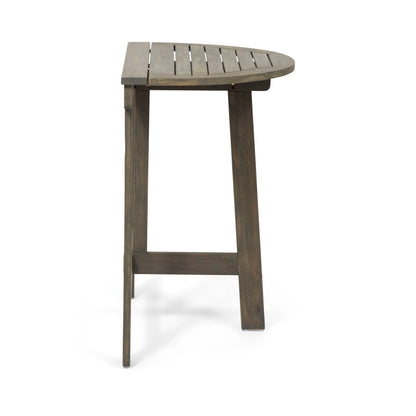 Outdoor Half Round Folding Bistro Table - Gray Finish