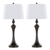 Flint - Contemporary Table Lamp Built In USB Port (Set of 2) - Oil Rubbed Bronze - White