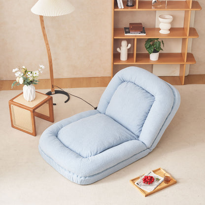 Triple Fold Down Blue Metal Sofa Bed - Blue