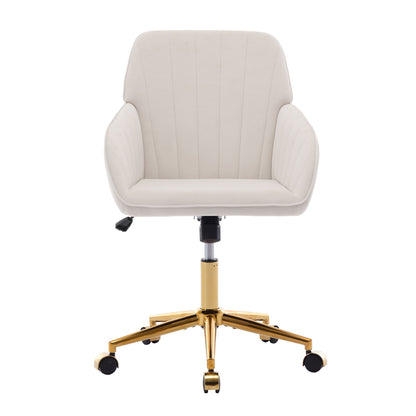 Ergonomic Swivel Office Chair, Adjustable And Comfortable - Beige