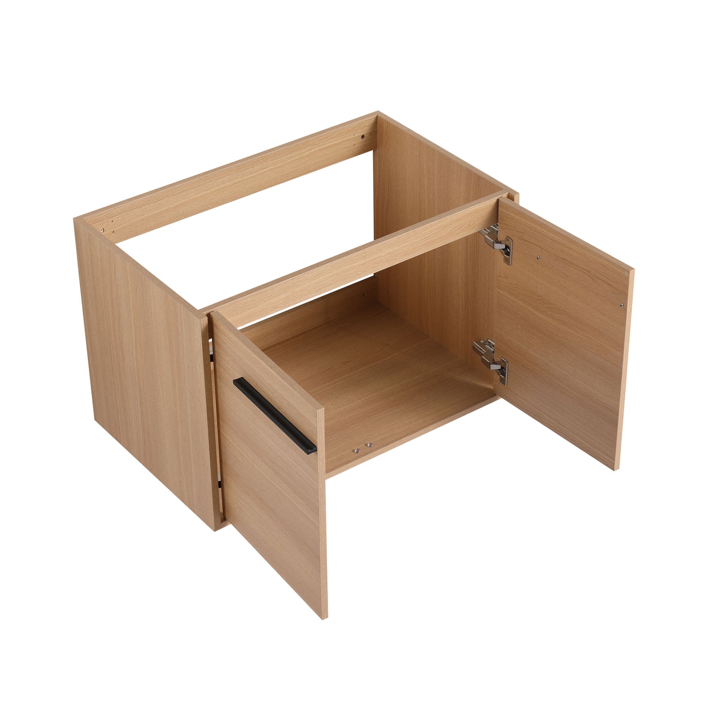 Bathroom Vanity With Resin Countertop Sink, 30" 2 Doors Cabinet Set - Oak