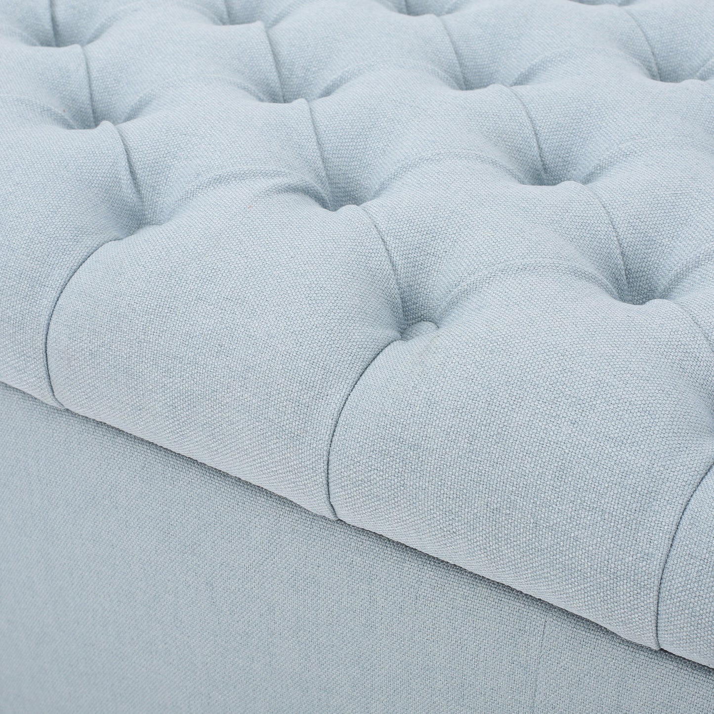 Stylish Guernsey Ottoman With Storage Function - Light Sky