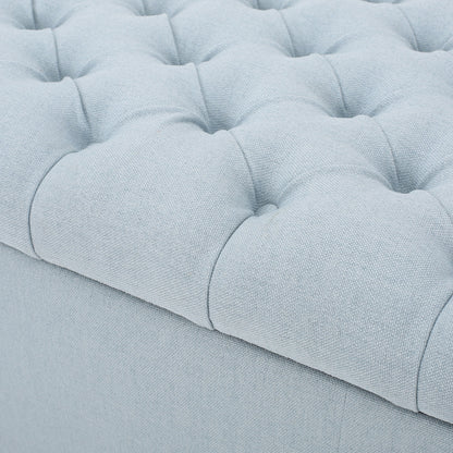 Stylish Guernsey Ottoman With Storage Function - Light Sky