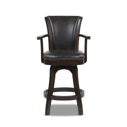 Williams - Swivel Counter Height Bar Stool - Vintage Black Brown